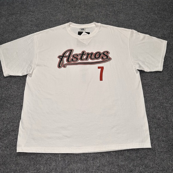 Craig Biggio Houston Astros Vintage Shirt Adult Size 2XL White‎ Dead stock Lee